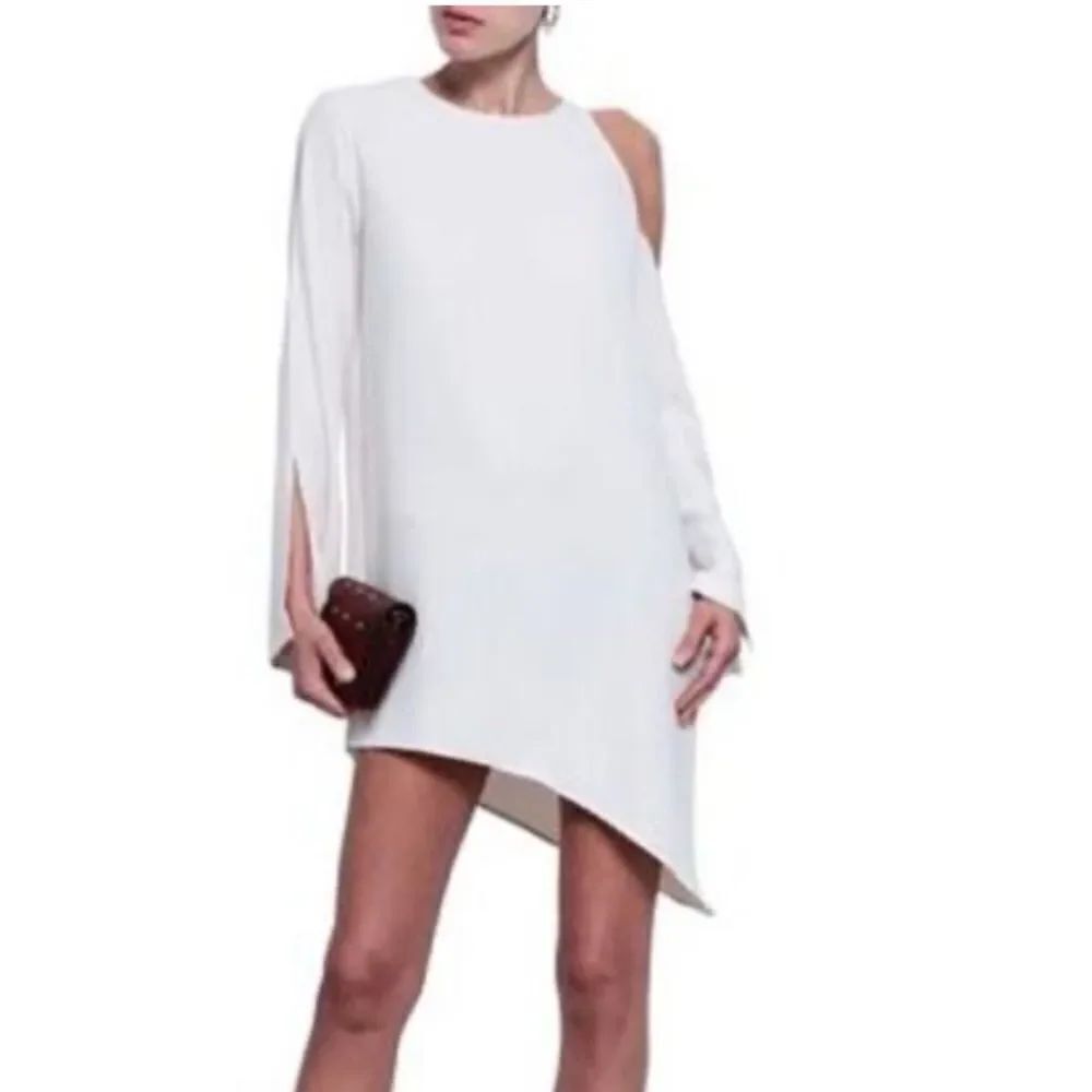 IRO Awati Cut Out Crepe Cold Shoulder Pale Pink Dress Size 40 (8)